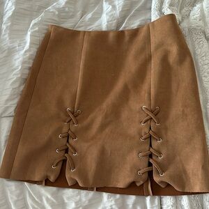 Brown suede skirt